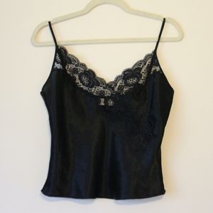 Victoria Secret | Vintage Satin Cami Top Lace with Floral Applique